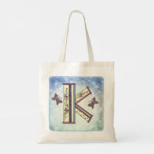 bloemig Monogram K Tote Bag (Achterkant)
