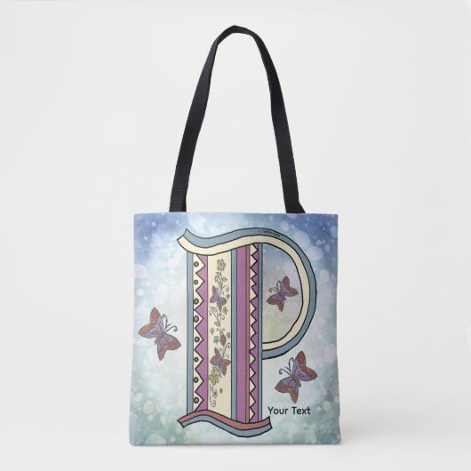 bloemig Monogram P Draagtas (Voorkant)