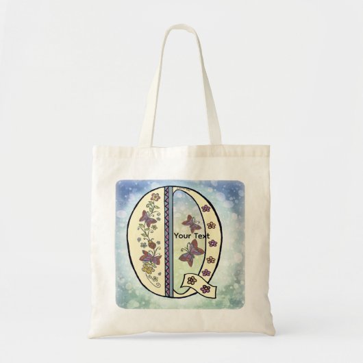 bloemig Monogram Q Tote Bag (Voorkant)
