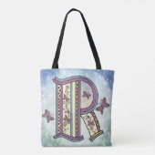 bloemig Monogram R Draagtas (Achterkant)