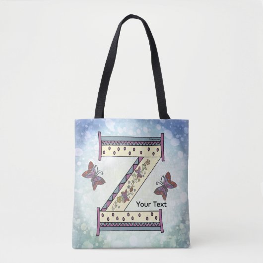 bloemig Monogram Z Draagtas (Voorkant)