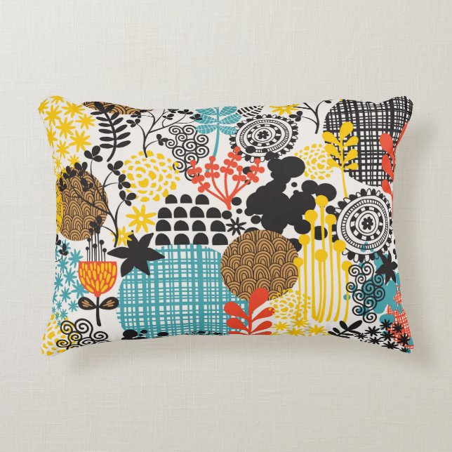  bloemig: naadloze grasachtergrond accent kussen (Voorkant)