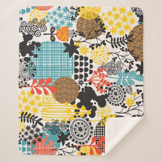  bloemig: naadloze grasachtergrond sherpa deken (Voorkant)