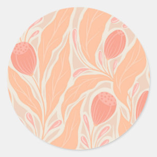 Bloemig patroon ronde sticker