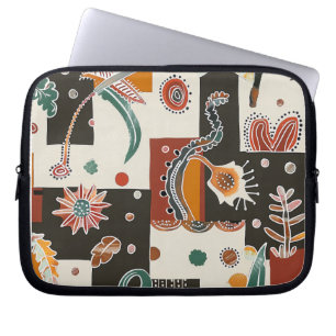 Bloemig Patroon van Zeeleven Laptop Tas – Oceaan B