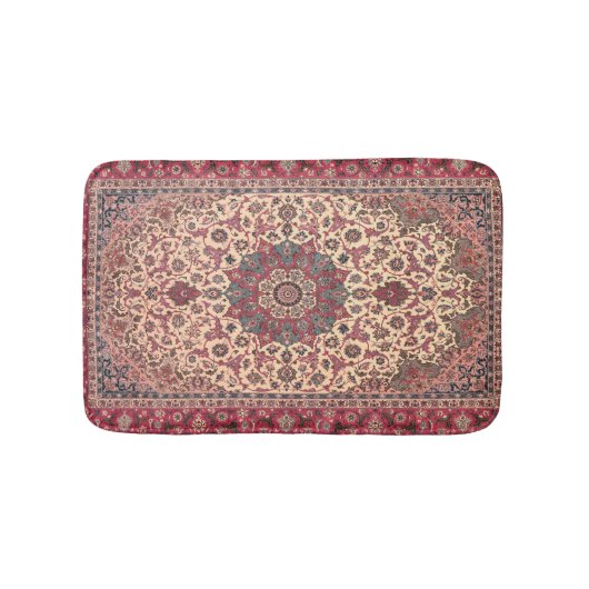  bloemig Perzisch tapijtpatroon Badmat (Voorkant)