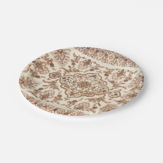  bloemig Perzisch tapijtpatroon Papieren Bordje (Gekanteld)