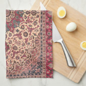 bloemig Perzisch tapijtpatroon Theedoek (Quarter Fold)