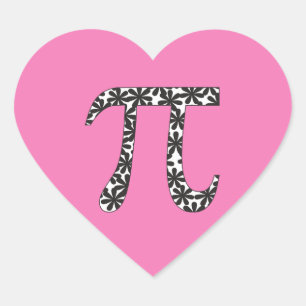 Bloemig Pi Symbool Stickers Roze Wiskunde Pi Dag C