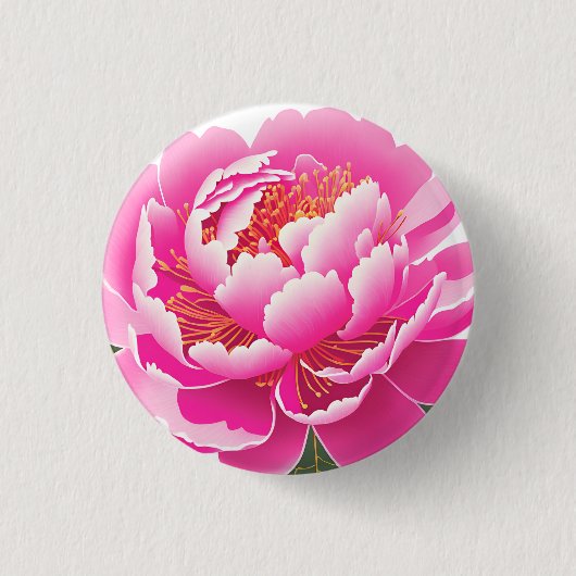 Bloemig Ronde Button 3,2 Cm (Voorkant)