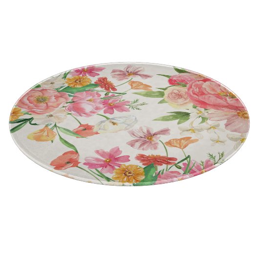 bloemig Roze bloemetjes keukendecor Snijplank (Hoek)