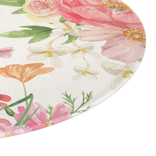 bloemig Roze bloemetjes keukendecor Snijplank (Hoek)