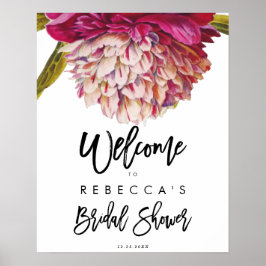 bloemig rustiek bruidsbad welcome bord poster