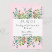 Bloemig verloving Save the Date Invitation Kaart (Voorkant / Achterkant)