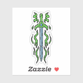 Bloemig Vlam Zwaard Fantasie Wapen Kunst Sticker