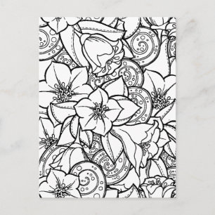 Bloemig Zendoodle Briefkaart