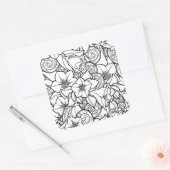 Bloemig Zendoodle Vierkante Sticker (Envelop)