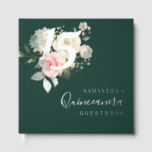 Bloemige 15e verjaardagsfeest Quinceanera-feest Gastenboek