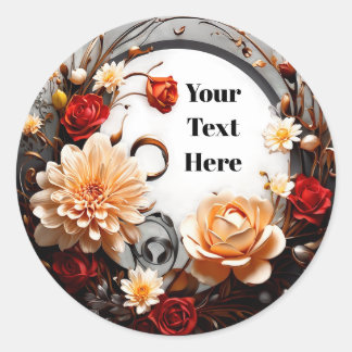 Bloemige Aanpasbare Sticker Feest/Huwelijken
