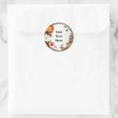 Bloemige aanpasbare sticker feest/huwelijken (Tas)