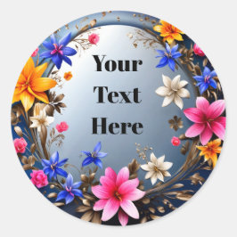 Bloemige Aanpasbare Sticker Feesten/Huwelijken