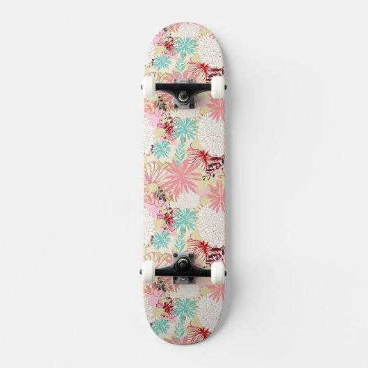 Bloemige achtergrond 4 skateboard (Voorkant)