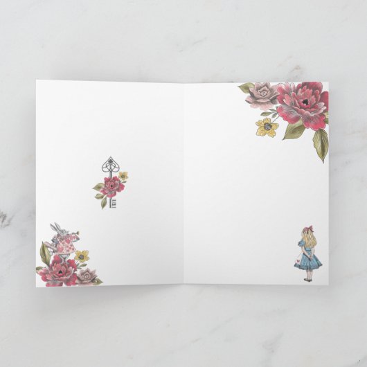 bloemige Alice in Wonderland Dank u Bedankkaart (Binnen)