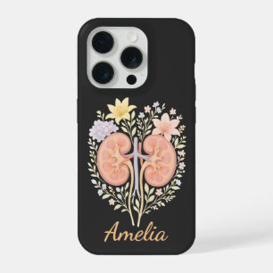 Bloemige Anatomische Nier Nefrologie Verpleegkundi iPhone 15 Pro Hoesje