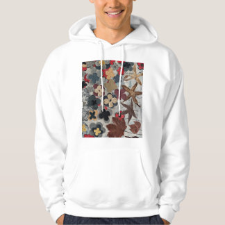 Bloemige artistieke print turquoise hoodie