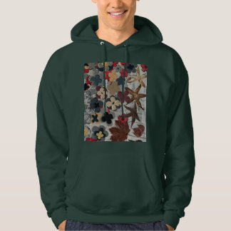 Bloemige artistieke print turquoise hoodie