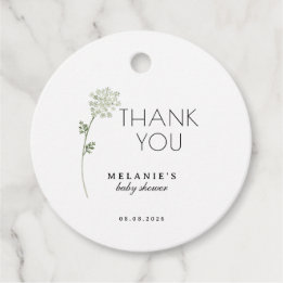 Bloemige Baby in Bloom Baby Shower Cadeautag Bedankjes Labels