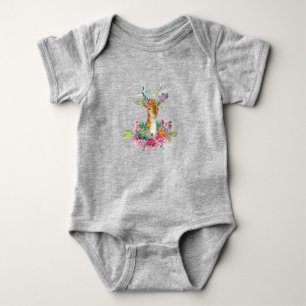 Bloemige Babyhert Dier Schattig Mooi Romper
