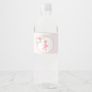 Bloemige ballerina verjaardag waterfles labels etiket