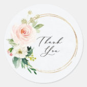 Bloemige bedank envelope zegels feeststickers (Voorkant)