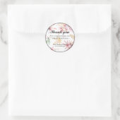 Bloemige Bedankt voor het steunen van onze kleine Ronde Sticker (Tas)