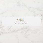 Bloemige Bij Bruiloftsborrel Waterfles Etiket (Enkel label)