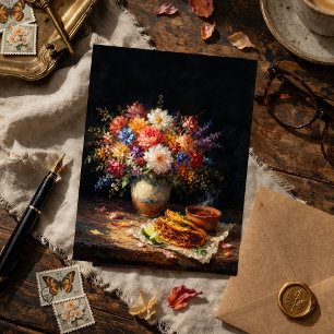 Bloemige Birria Stilleven Kunst Ansichtkaart Briefkaart