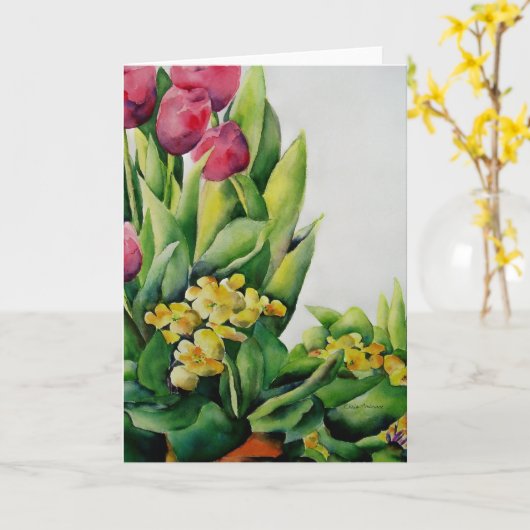 Bloemige blanco kaart (Gele Bloem)