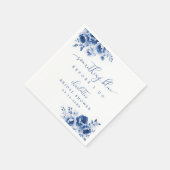 Bloemige Blauwe Bruiloftsdouche Servet (Hoek)