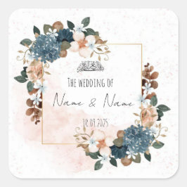 Bloemige blauwe en roze stickers voor voedingsguns