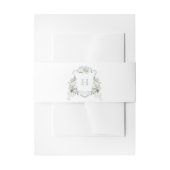 Bloemige blauwe hortensia-kam weddingsmonogram uitnodigingen wikkel (Voorkant Voorbeeld)