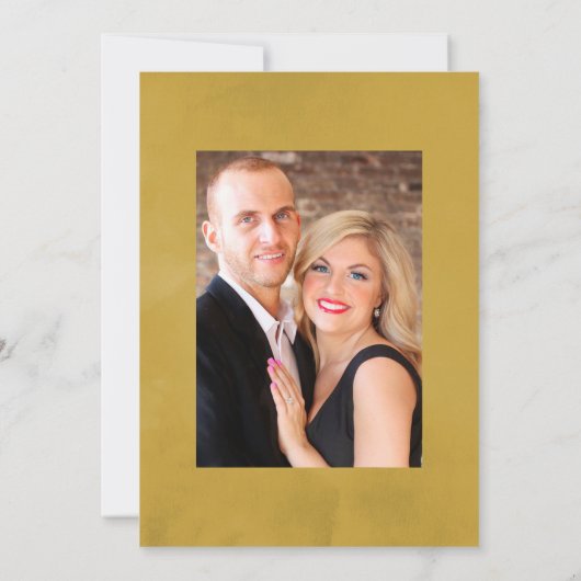 Bloemige Blush en Gouden Wijnproeverij Trouwdag Save The Date (Achterkant)