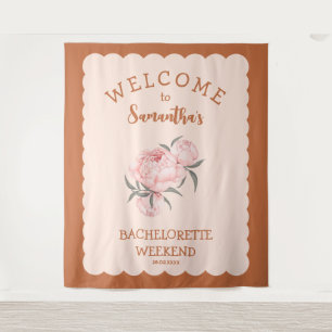 Bloemige Blush Roze Terracotta woestijn vrijgezell Wandkleed