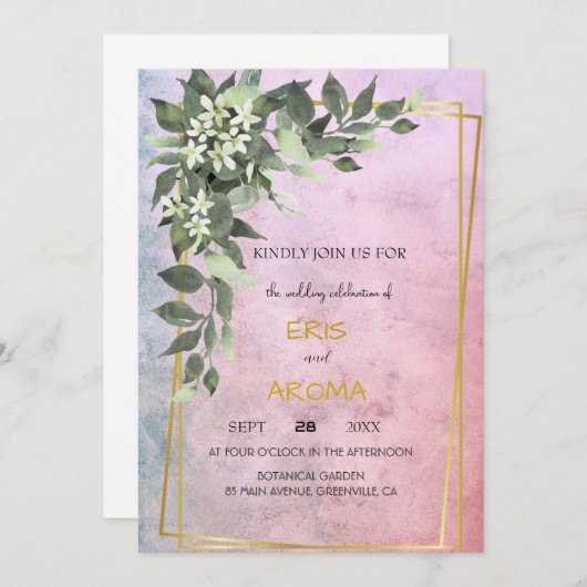 Bloemige Blush Witte Pioen Frame Elegante roze ver Kaart (Voorkant / Achterkant)