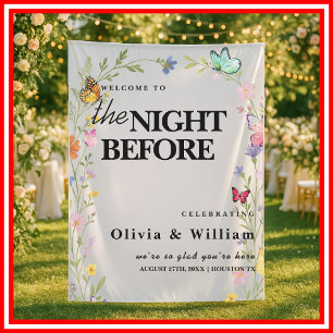 Bloemige Boho Wilde Bloemen De Nacht Voor De Bruil Wandkleed