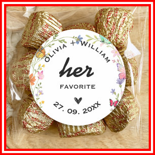Bloemige Boho Wilde Bloemen Haar Favoriet Zijn Fav Ronde Sticker