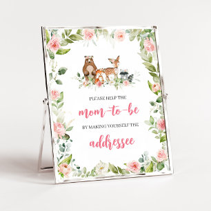 Bloemige bos baby shower envelop station bord poster