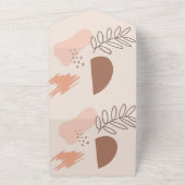 Bloemige Botanische Abstracte Vormen Trouw All In One Uitnodiging (Buitenkant)