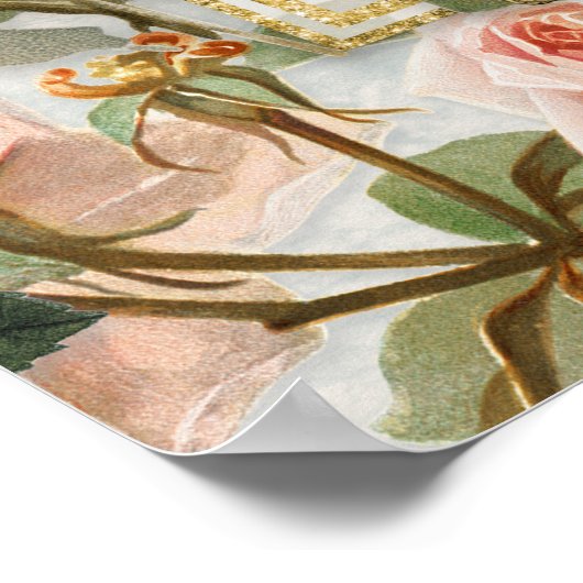 Bloemige botanische aquarel bruidsontvangst bruids poster (Hoek)