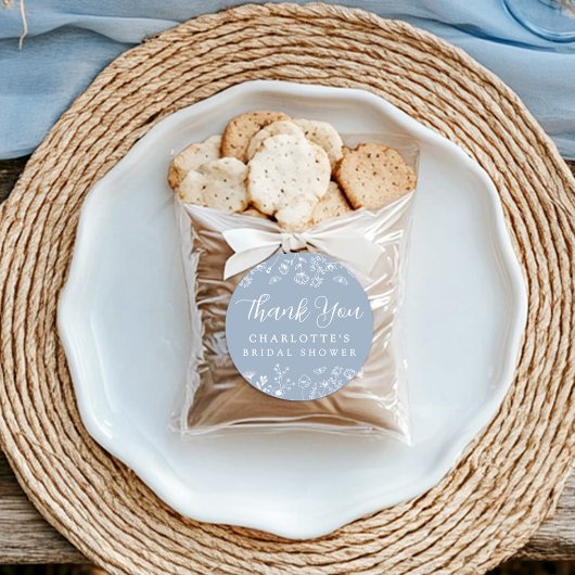 Bloemige botanische bruidsdouche ronde sticker